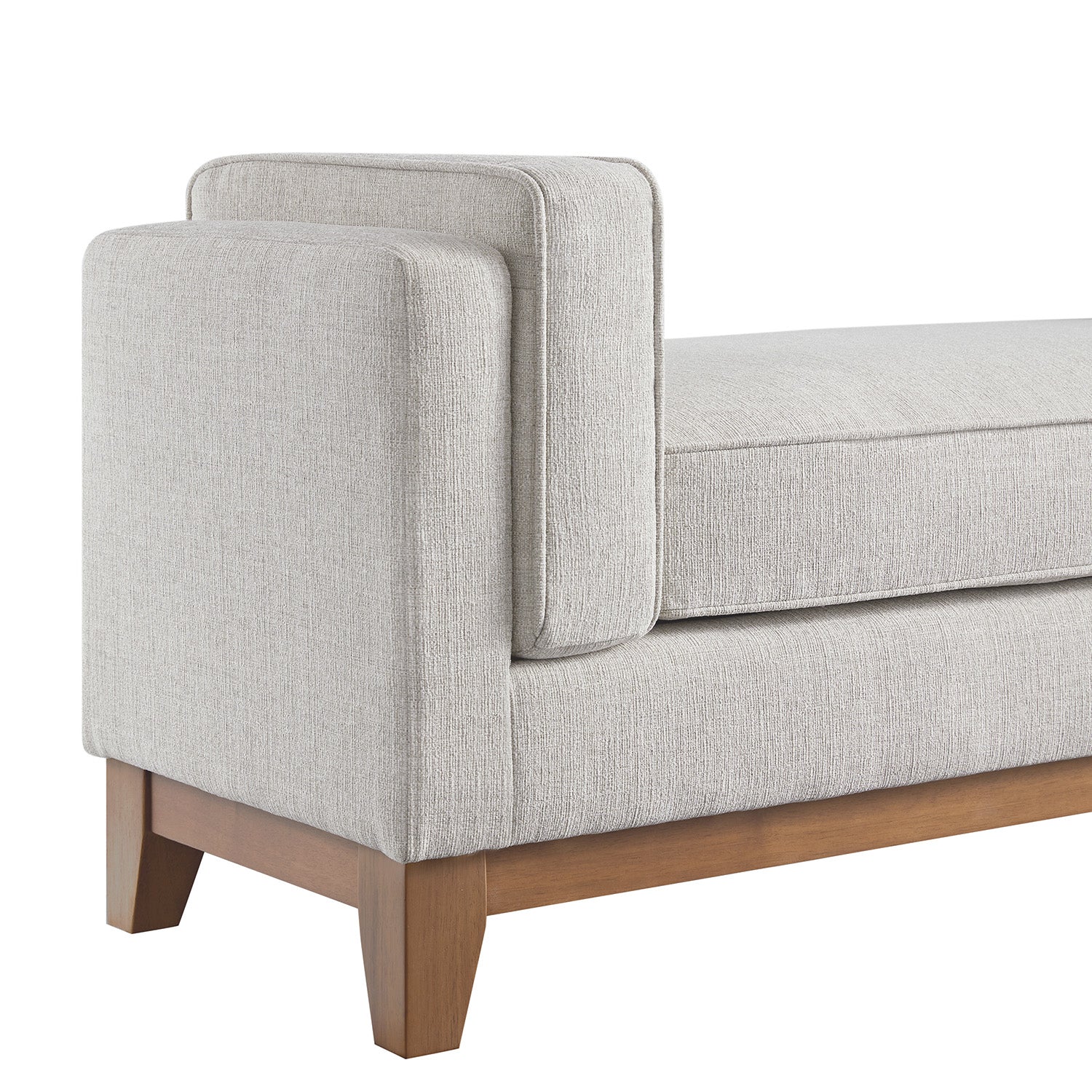 Dipley Oatmeal Woven Fabric Upholstered Bench