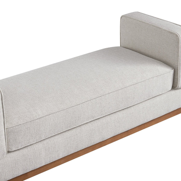Dipley Oatmeal Woven Fabric Upholstered Bench