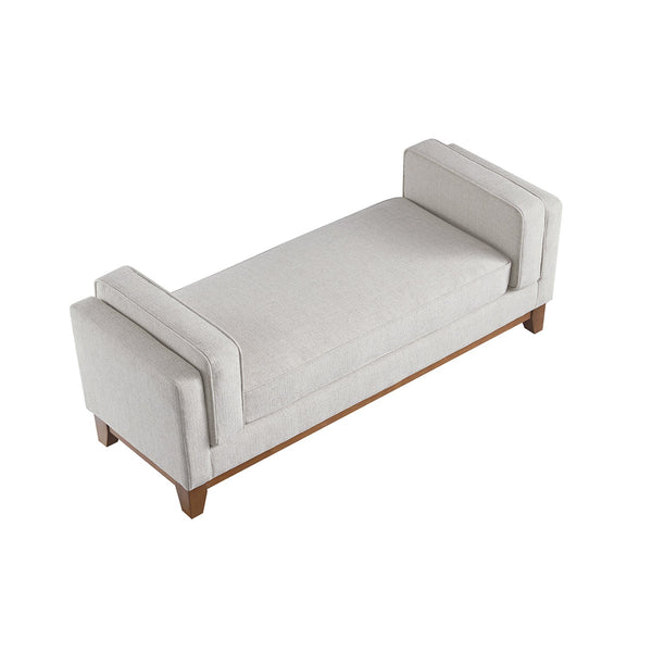 Dipley Oatmeal Woven Fabric Upholstered Bench