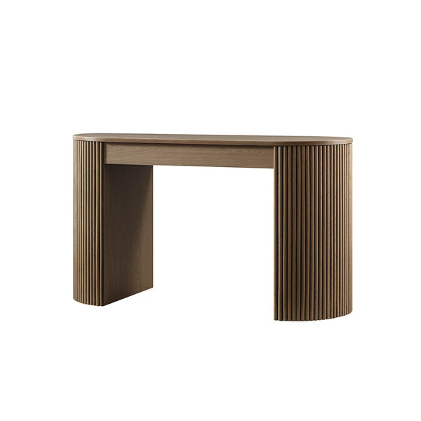 Maru 1-Drawer Writing Desk, Silver Oak