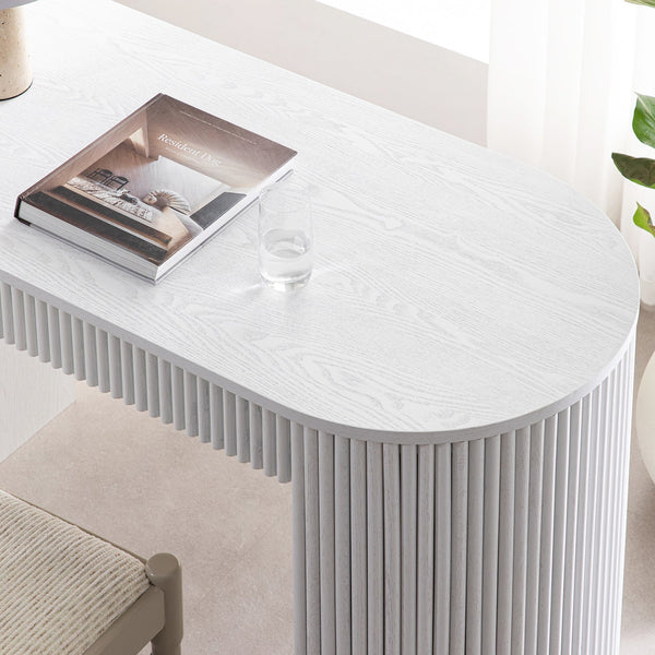 Maru 1-Drawer Writing Desk, Washed White