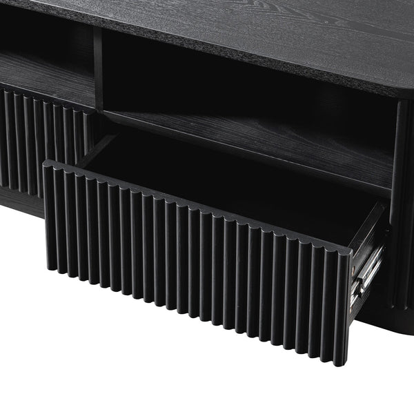 Maru 120cm TV Unit with Drawers, Black - daals - staging