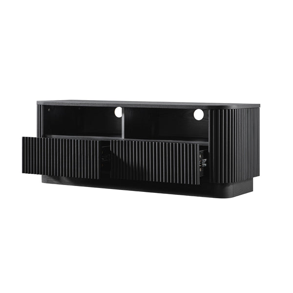 Maru 120cm TV Unit with Drawers, Black - daals - staging