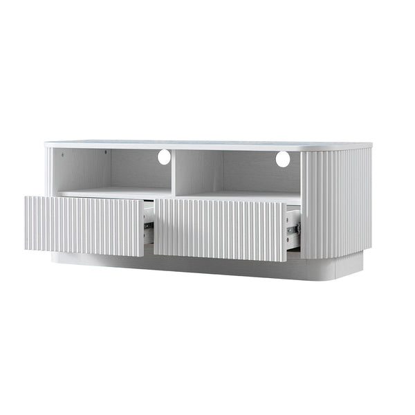 Maru 120cm TV Unit with Drawers, Washed White