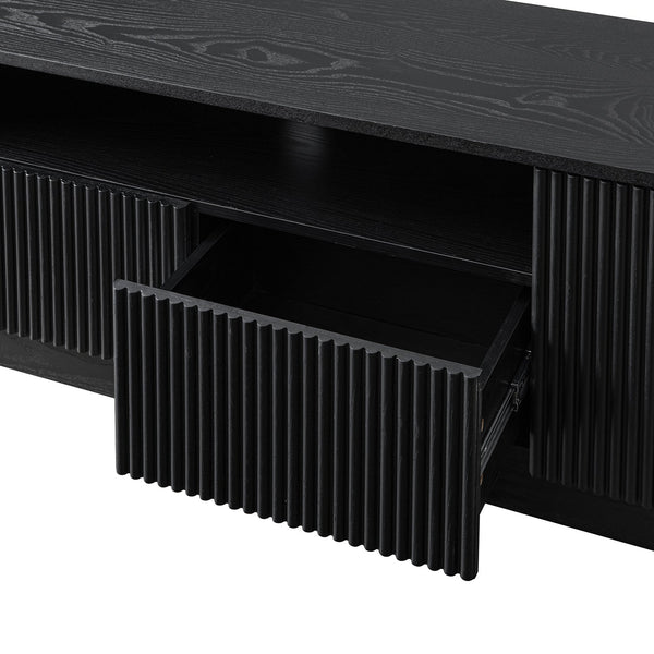 Maru 200cm Wide TV Unit with Drawers, Black