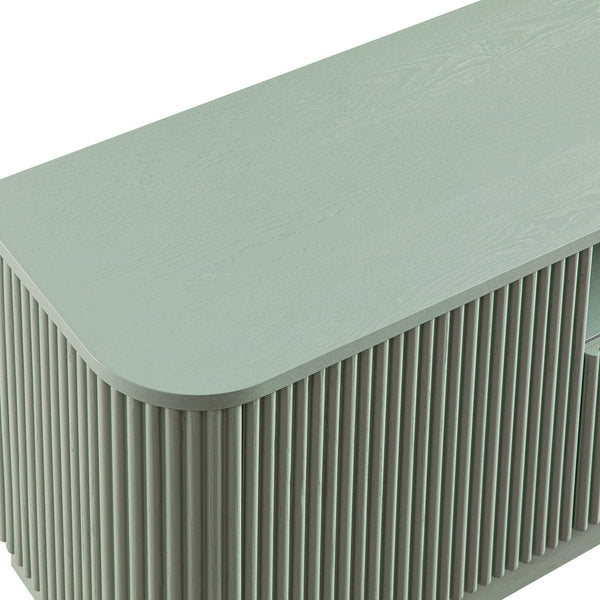 Maru 200cm Wide TV Unit with Drawers, Sage Green