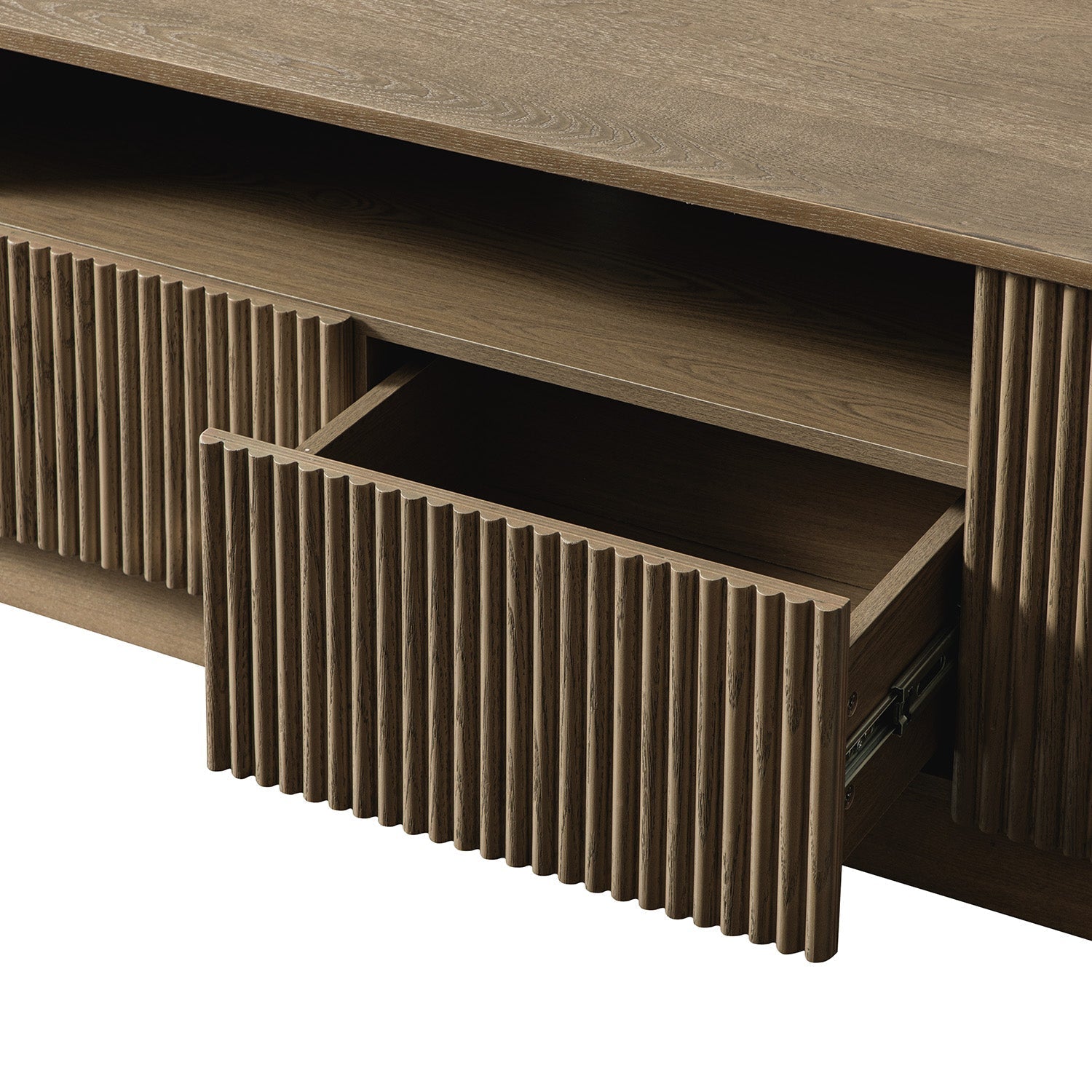 Maru 200cm Wide TV Unit with Drawers, Silver Oak