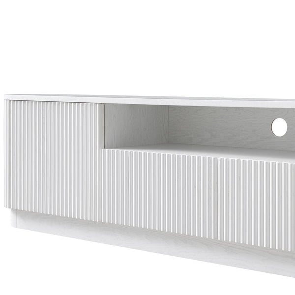 Maru 200cm Wide TV Unit with Drawers, Washed White