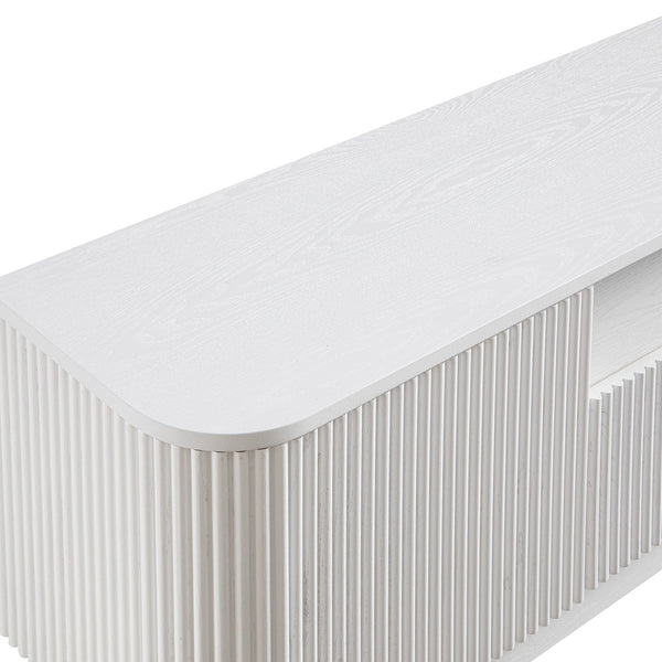 Maru 200cm Wide TV Unit with Drawers, Washed White