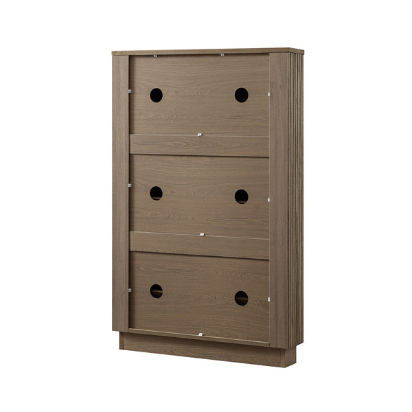 Maru 3-Door Shoe Storage Cabinet, Silver Oak