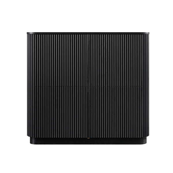 Maru 4-Door Shoe Storage Cabinet, Black