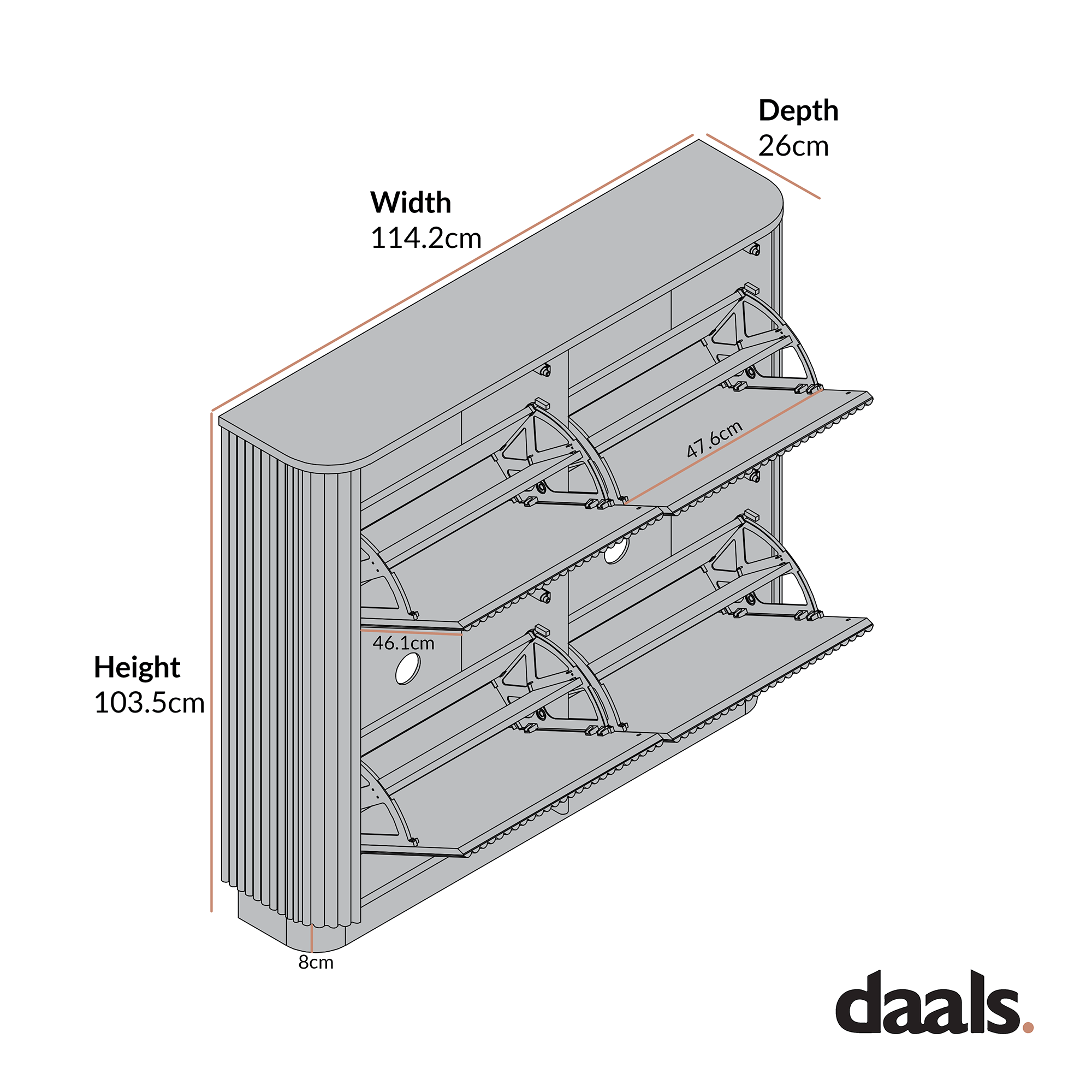 Maru 4-Door Shoe Storage Cabinet, Black
