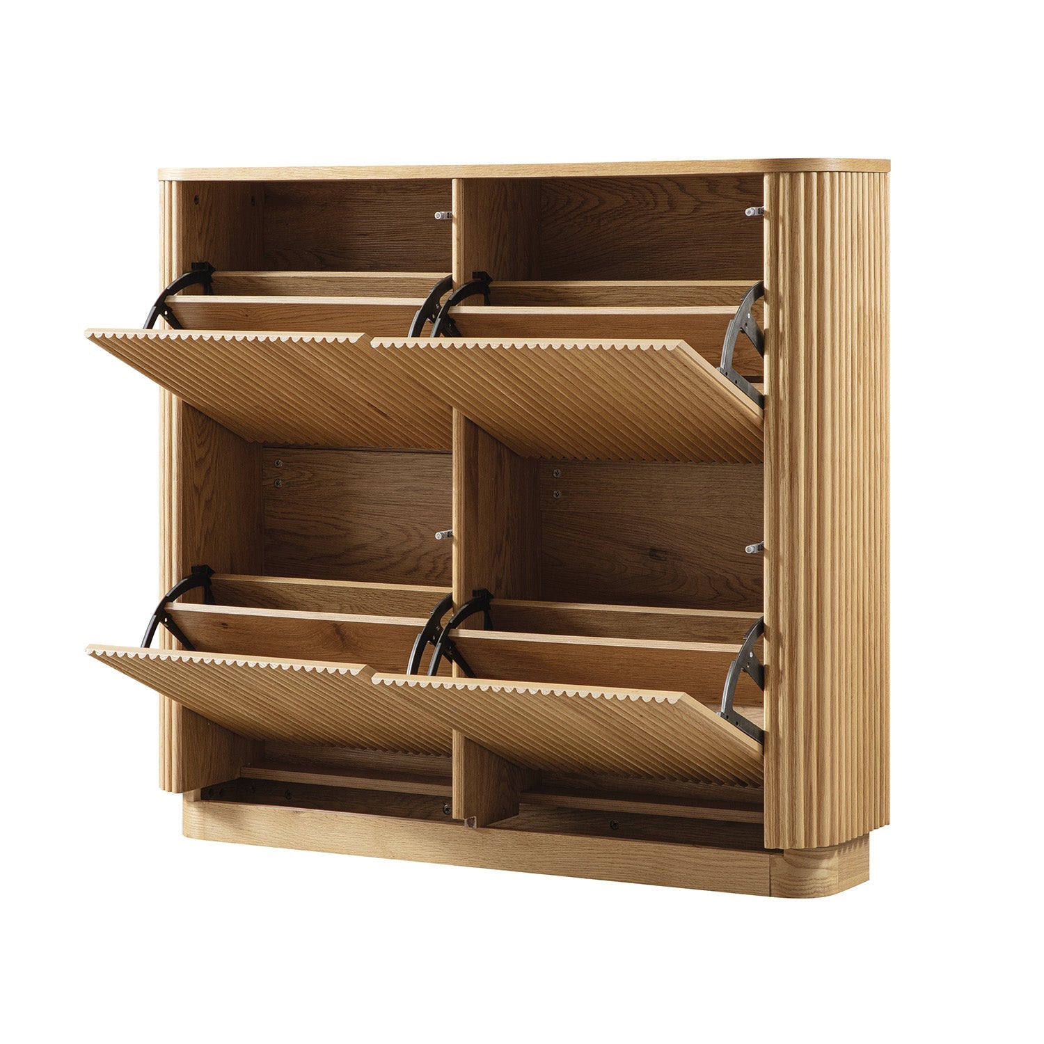 Maru 4-Door Shoe Storage Cabinet, Oak