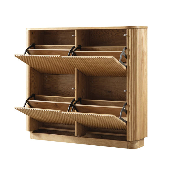 Maru 4 - Door Shoe Storage Cabinet, Oak - daals - staging