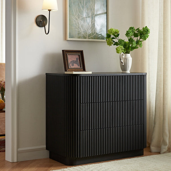 Maru Chest of 3 Drawers, Black - daals - staging
