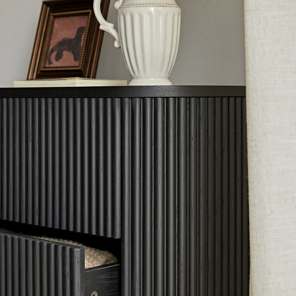 Maru Chest of 3 Drawers, Black - daals - staging