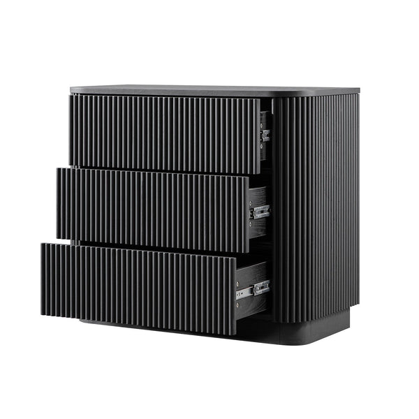 Maru Chest of 3 Drawers, Black - daals - staging