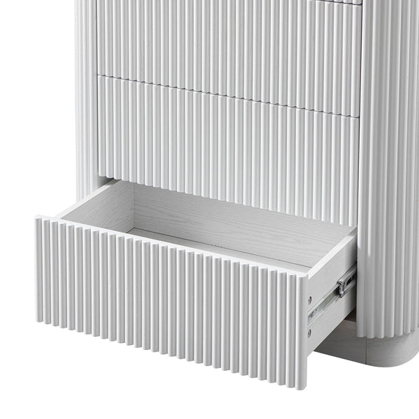 Maru Chest of 5 Drawers, Washed White