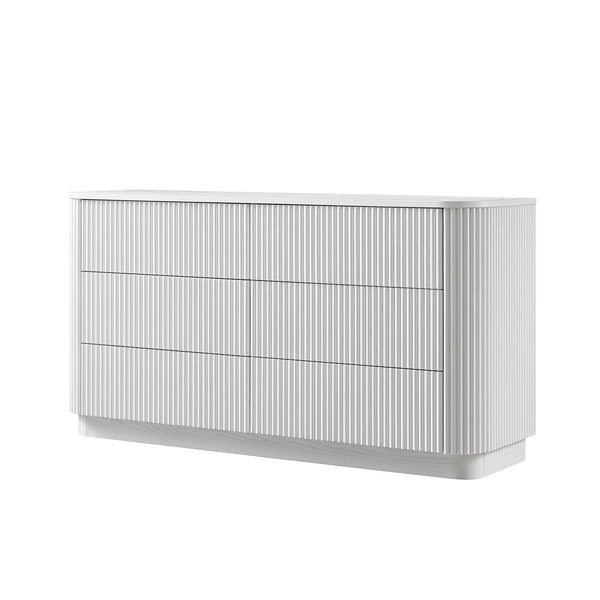 Maru Chest of 6 Drawers, Washed White - daals - staging