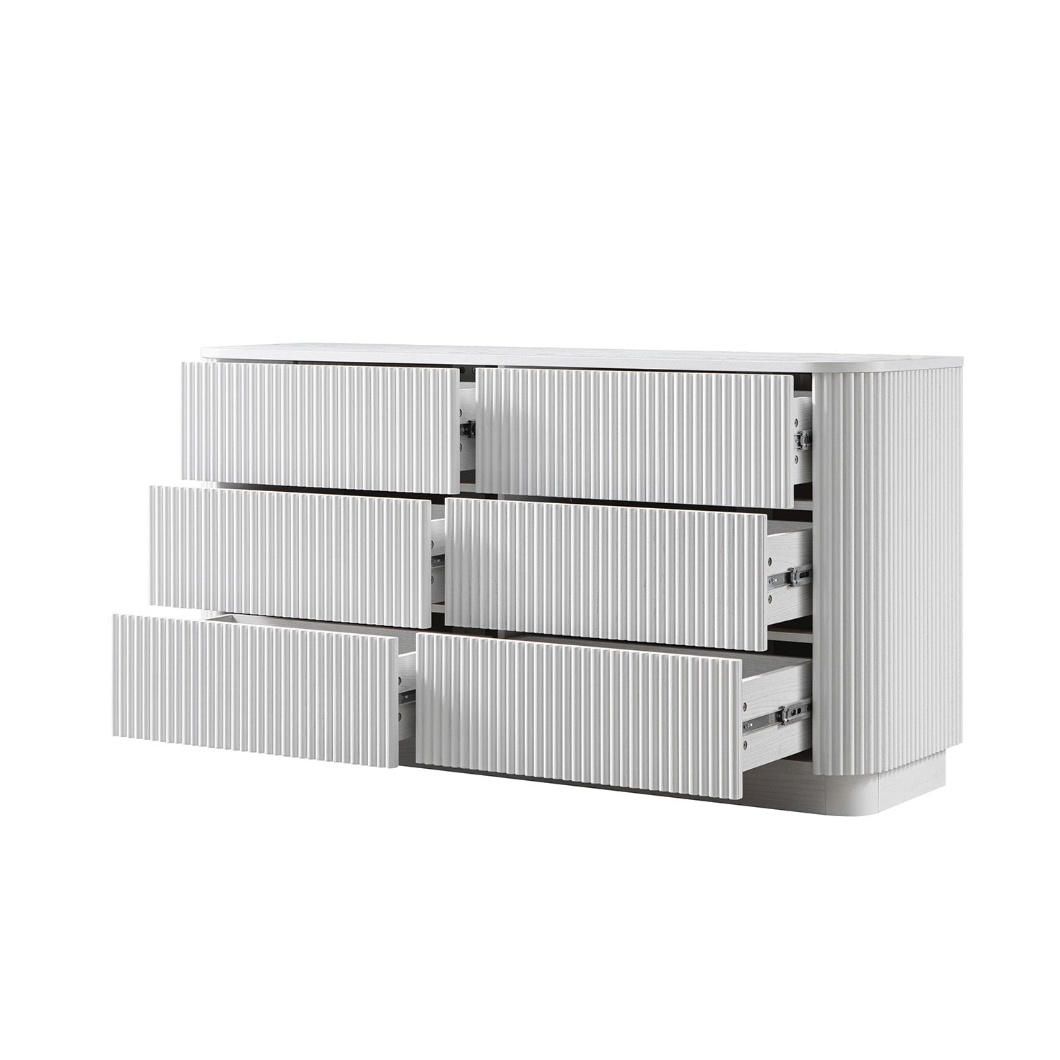 Maru Chest of 6 Drawers, Washed White