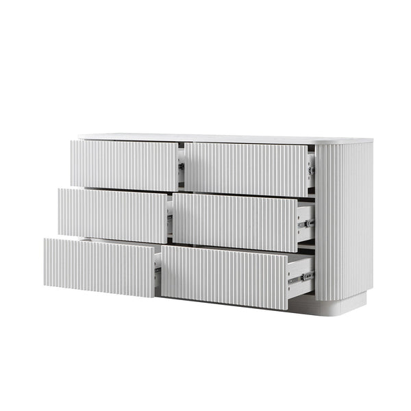 Maru Chest of 6 Drawers, Washed White - daals - staging