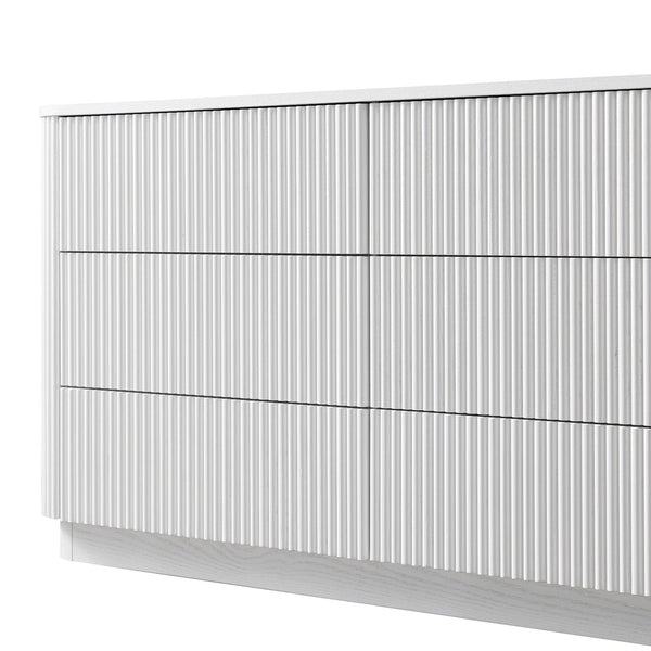 Maru Chest of 6 Drawers, Washed White - daals - staging