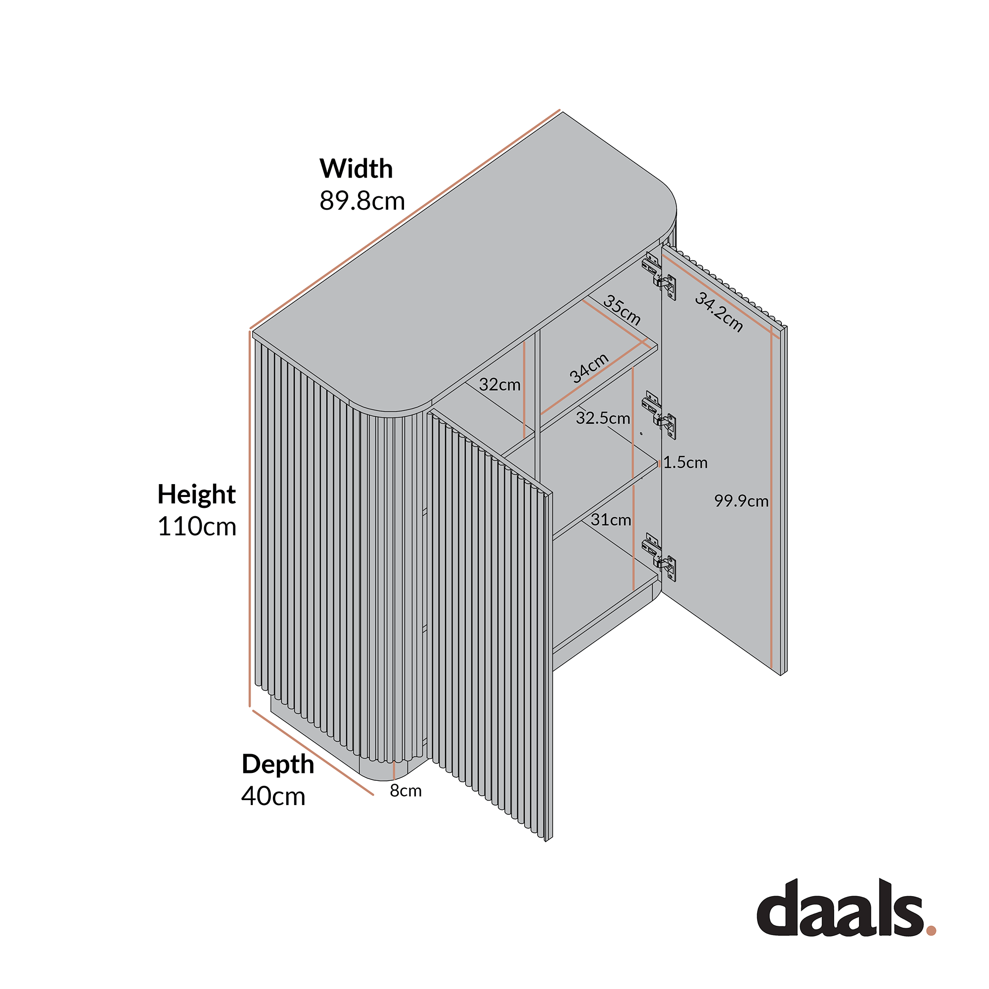 Maru Tall Cabinet, Washed White