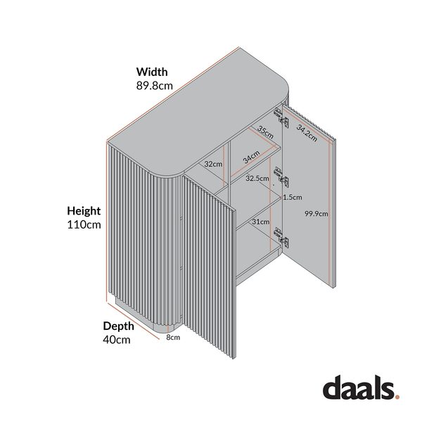 Maru Tall Cabinet, Washed White