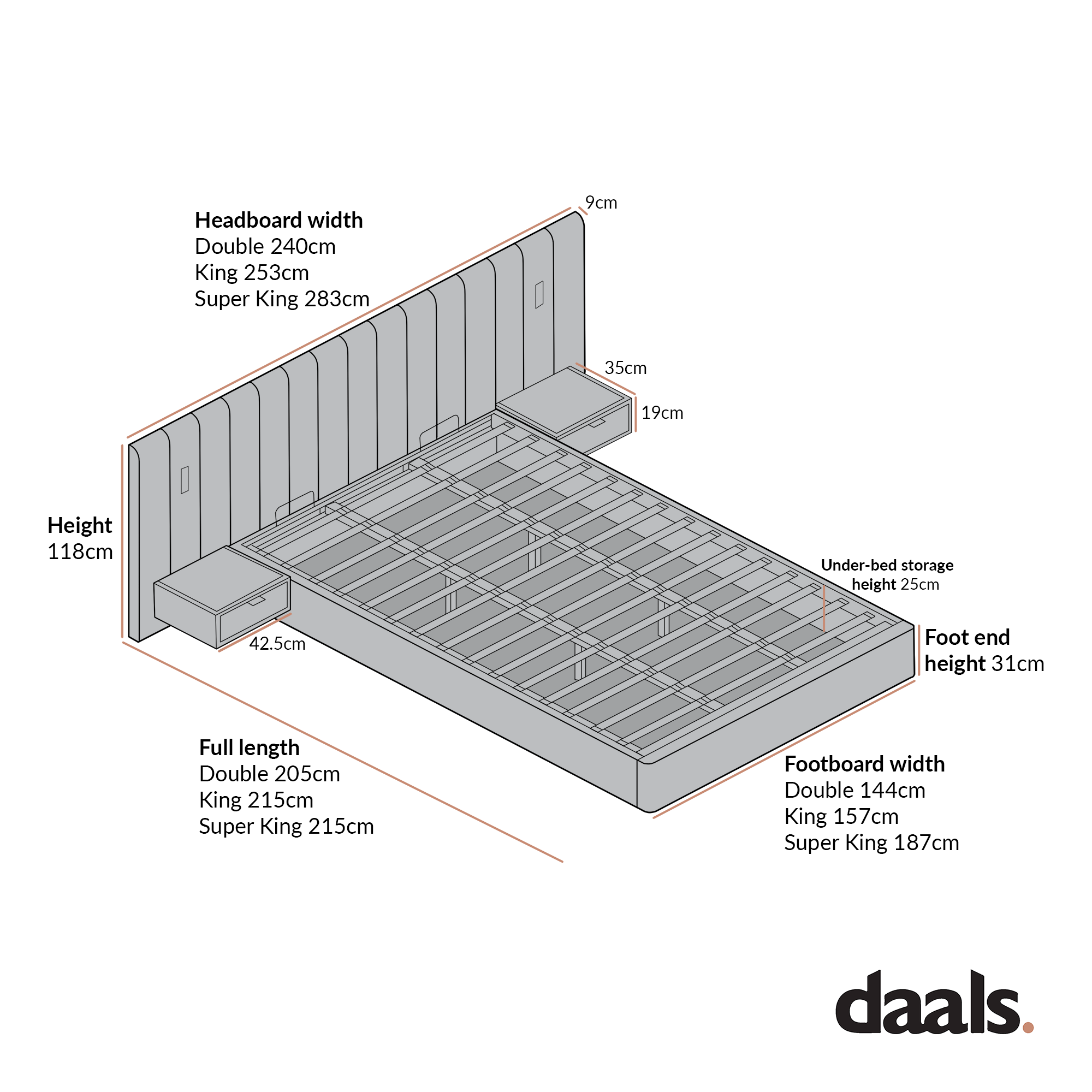 Tremezzo Oversized Ottoman Storage Bed, Champagne Velvet