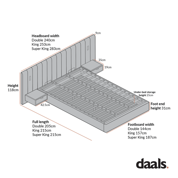 Tremezzo Oversized Ottoman Storage Bed, Champagne Velvet
