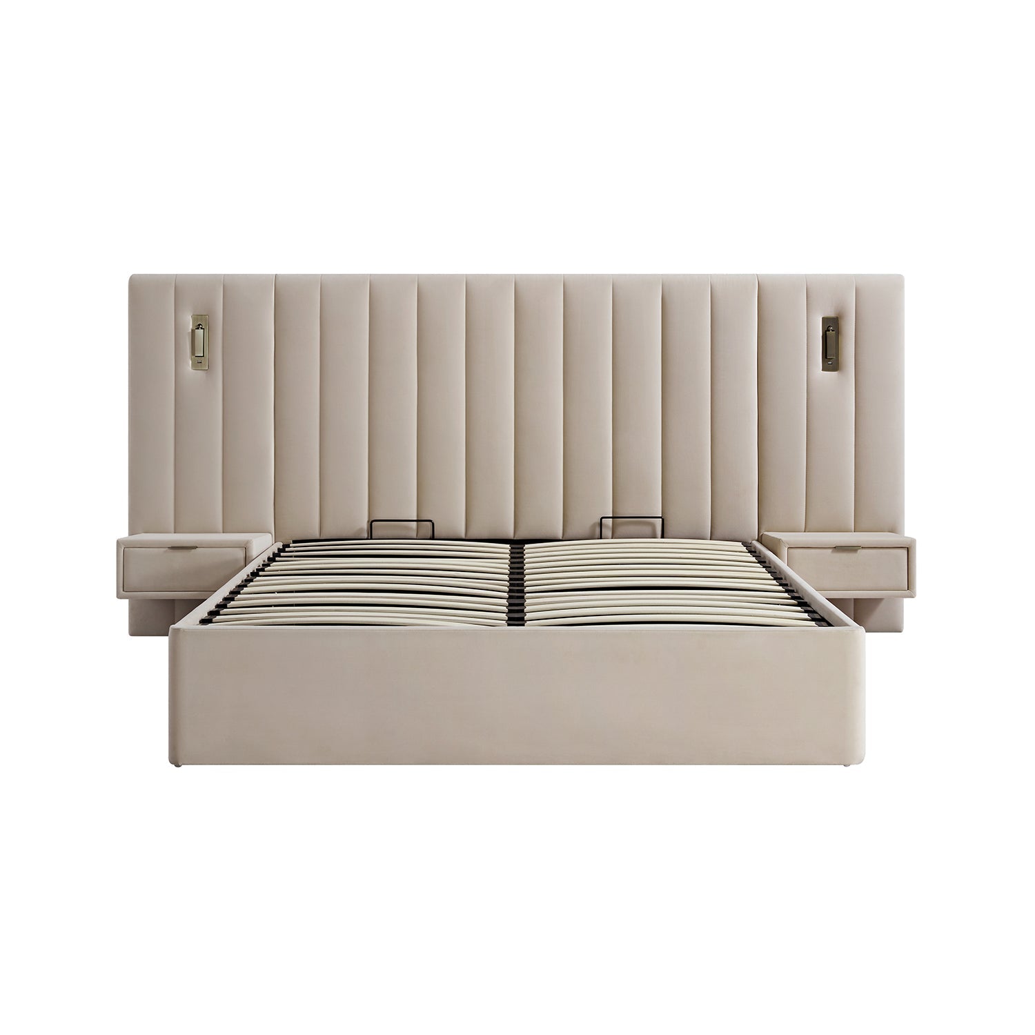 Tremezzo Oversized Ottoman Storage Bed, Champagne Velvet