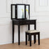 1-Drawer Black Dressing Table with Stool - daals